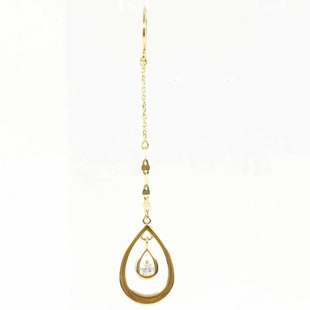 18K (18-karat) Yellow Gold Earring (Single Earring) with Diamond (No Carat Ma...